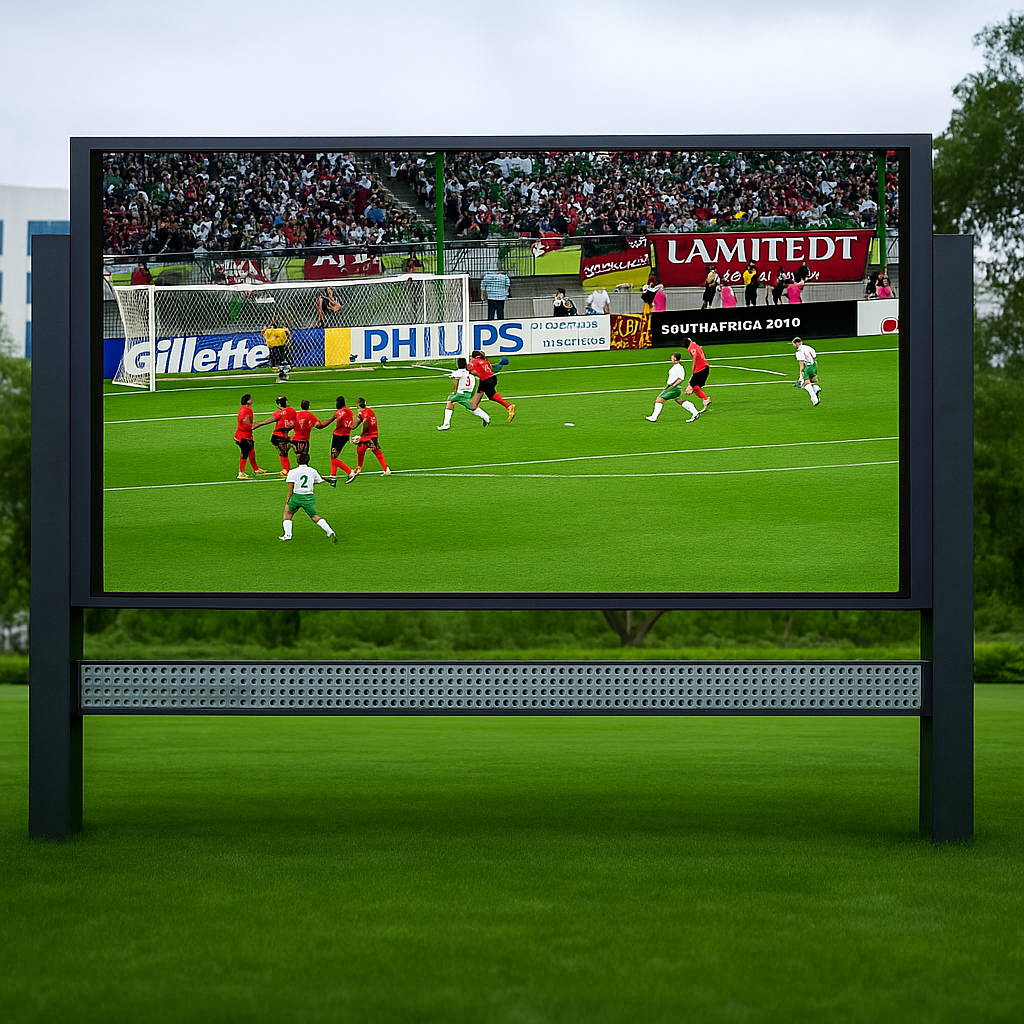 Best outdoor video wall in Qatar installed by a top corporate event planning company for a major Doha exhibition.